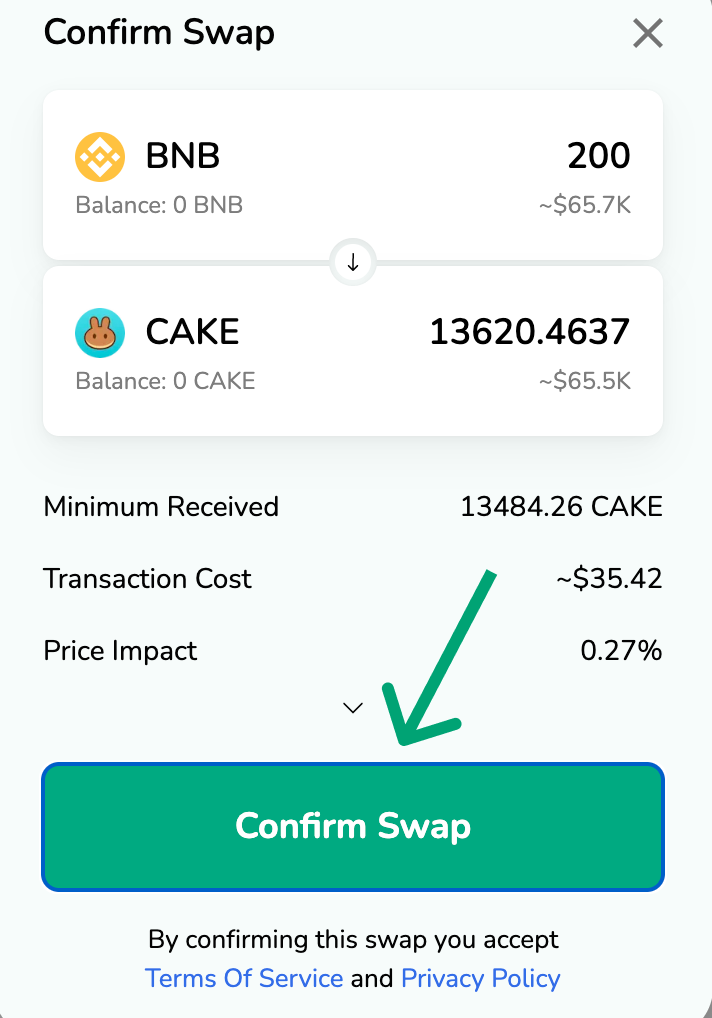 confirm bnb swap