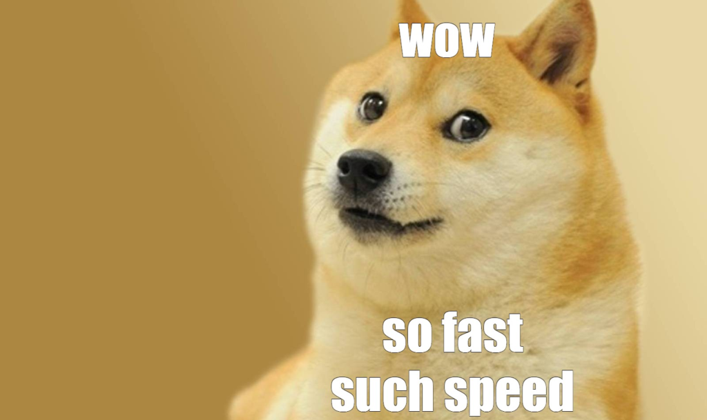 doge says wow so fast such speed