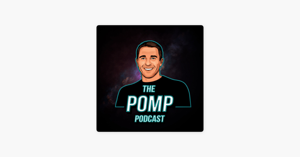 the pomp podcast logo with anthony pompliano
